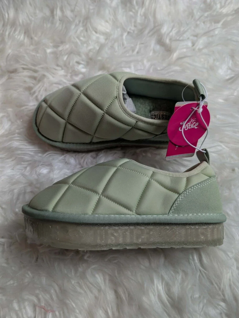 Nwt Justice Quilted Slip-On Girls' Shoes in Light Green